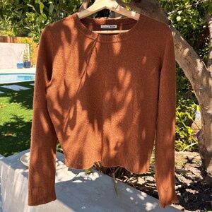 Reformation Cashmere Chocolate Crewneck Sweater
